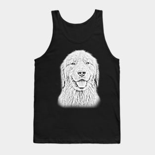 Golden Retriever Sketch Design Tank Top